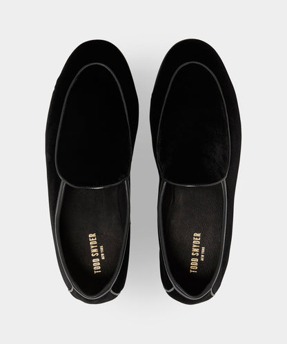 Todd Snyder Madison Velvet Venetian Loafer - Pitch Black