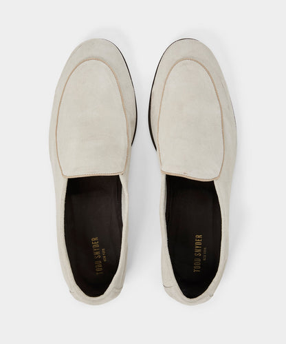 Todd Snyder Italian Suede Venetian Loafer - White