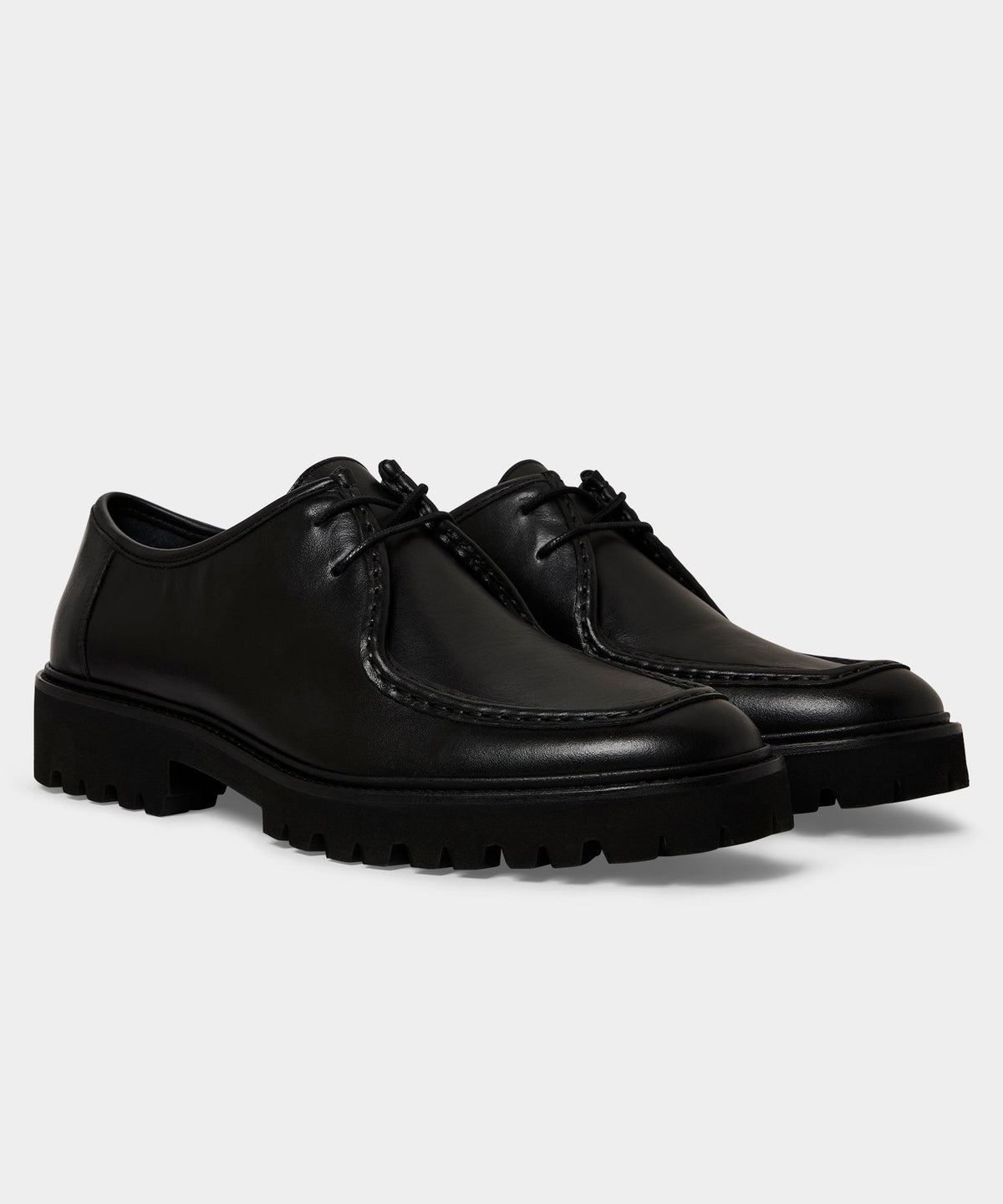 Todd Snyder Leather City Derby Shoe - Black