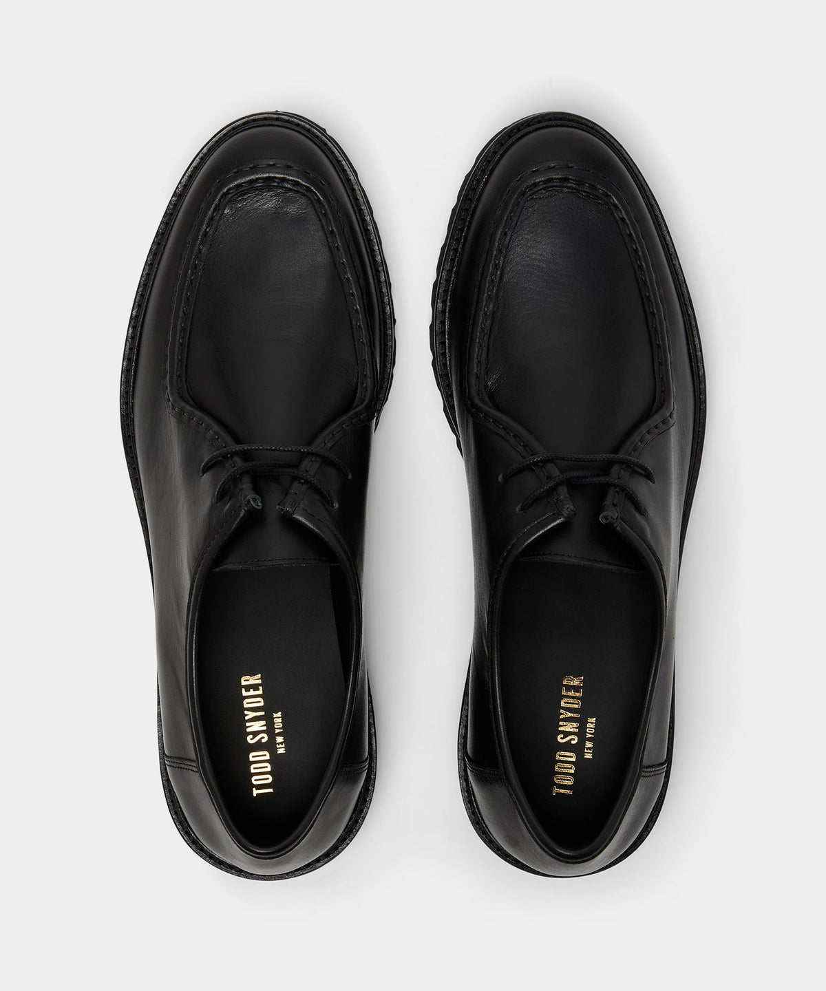 Todd Snyder Leather City Derby Shoe - Black