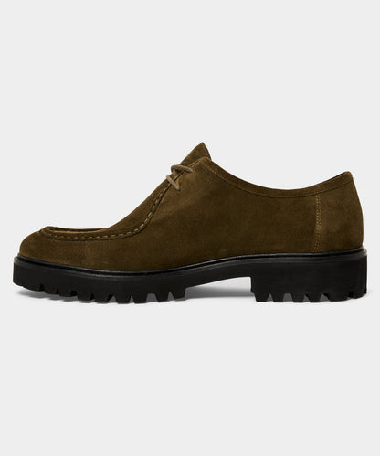 Todd Snyder Suede Derby Shoe - Olive