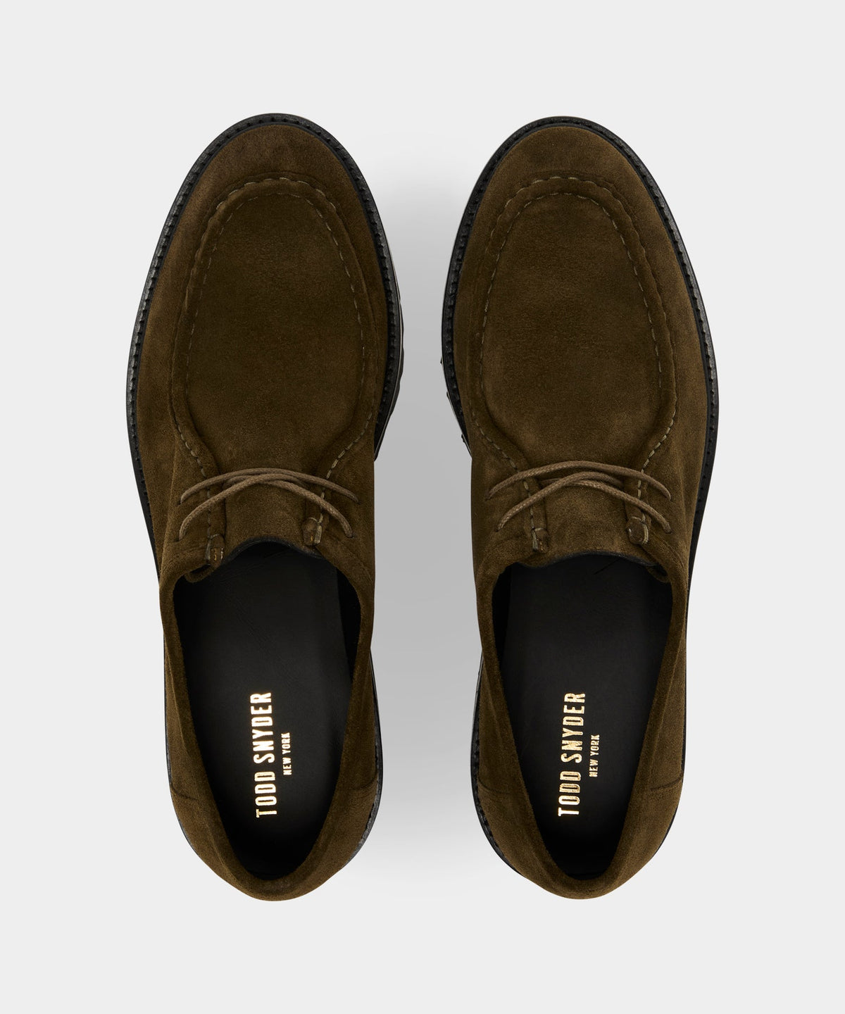 Todd Snyder Suede Derby Shoe - Olive