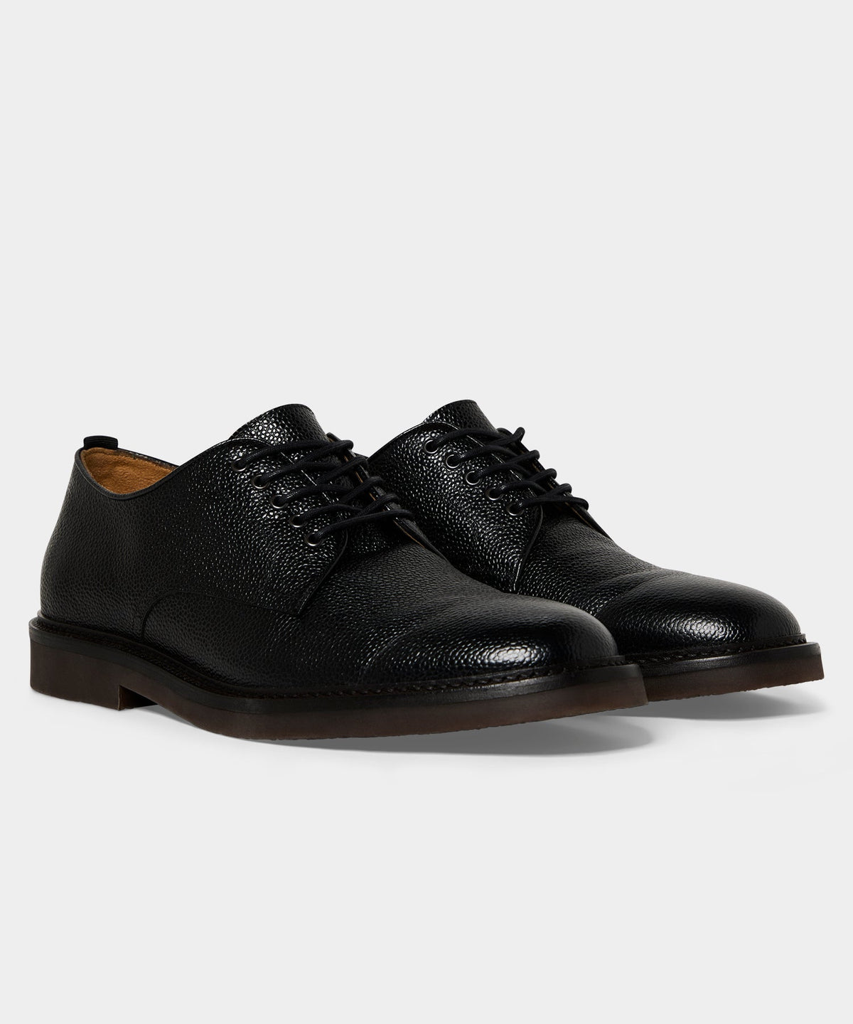 Todd Snyder Porto Leather Derby Shoe - Black