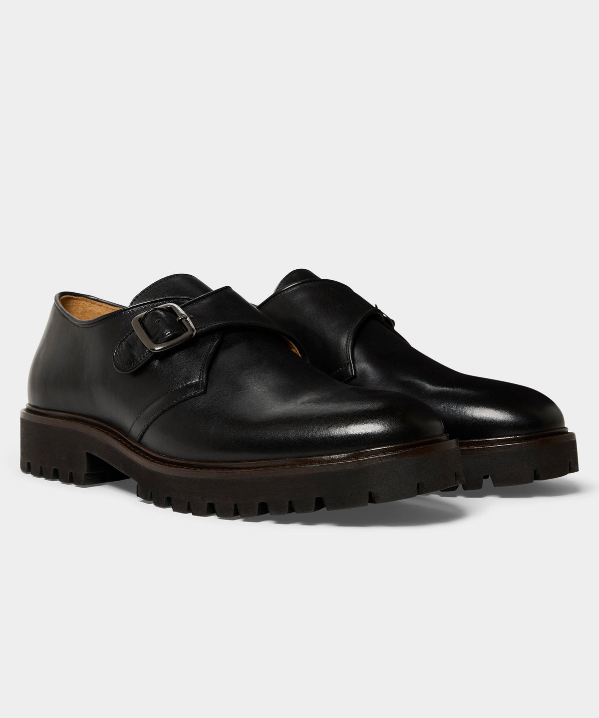 Todd Snyder Lug Monk Strap Shoe - Black