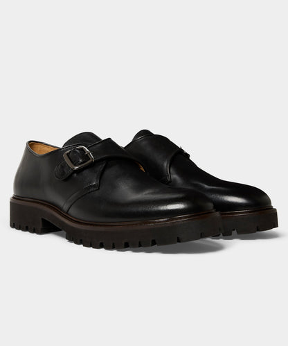Todd Snyder Lug Monk Strap Shoe - Black