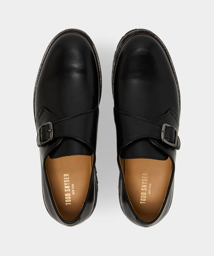 Todd Snyder Lug Monk Strap Shoe - Black