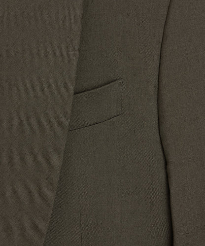 Todd Snyder Italian Linen Mohair Double-Breasted Shawl Collar Jacket - Olive