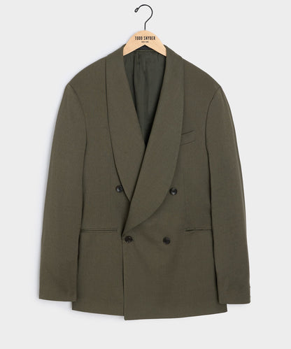 Todd Snyder Italian Linen Mohair Double-Breasted Shawl Collar Jacket - Olive