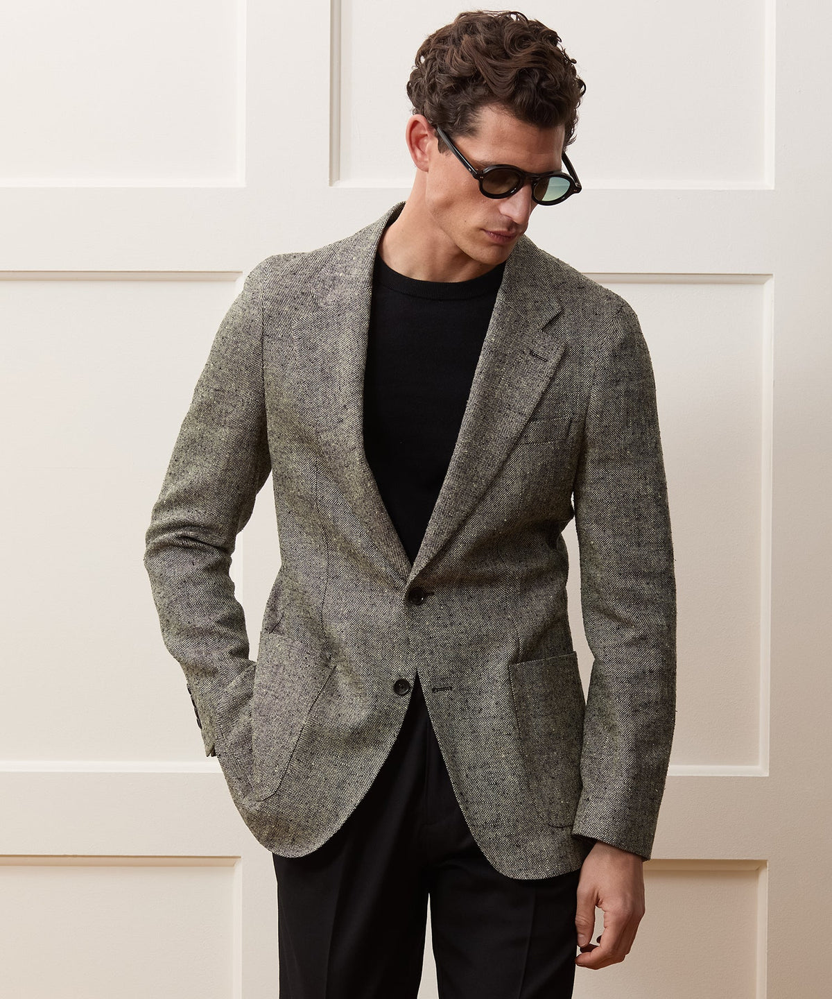 Todd Snyder Italian Silk-Linen Donegal Sport Coat - Grey