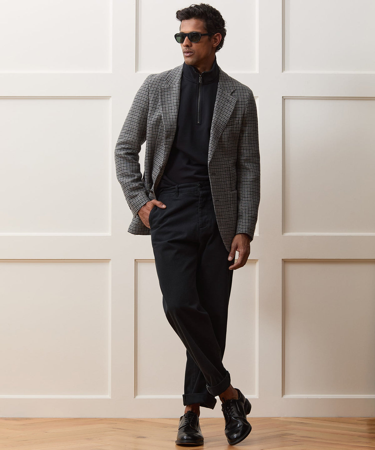 Todd Snyder Italian Linen Houndstooth Sport Coat - Charcoal