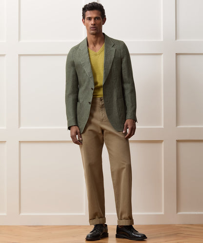 Todd Snyder Italian Linen Herringbone Sport Coat - Olive