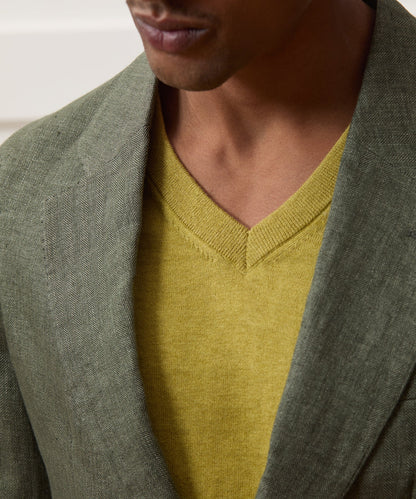 Todd Snyder Italian Linen Herringbone Sport Coat - Olive
