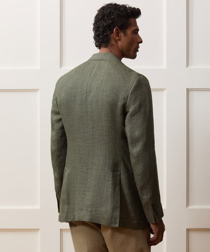 Todd Snyder Italian Linen Herringbone Sport Coat - Olive