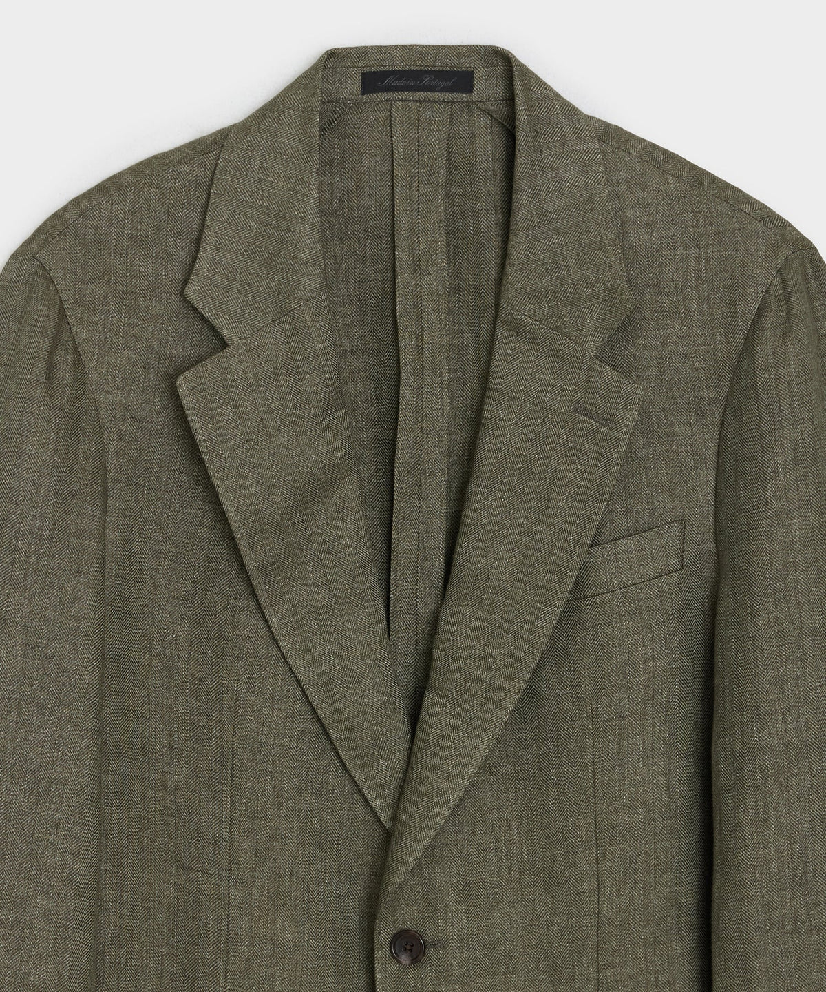 Todd Snyder Italian Linen Herringbone Sport Coat - Olive