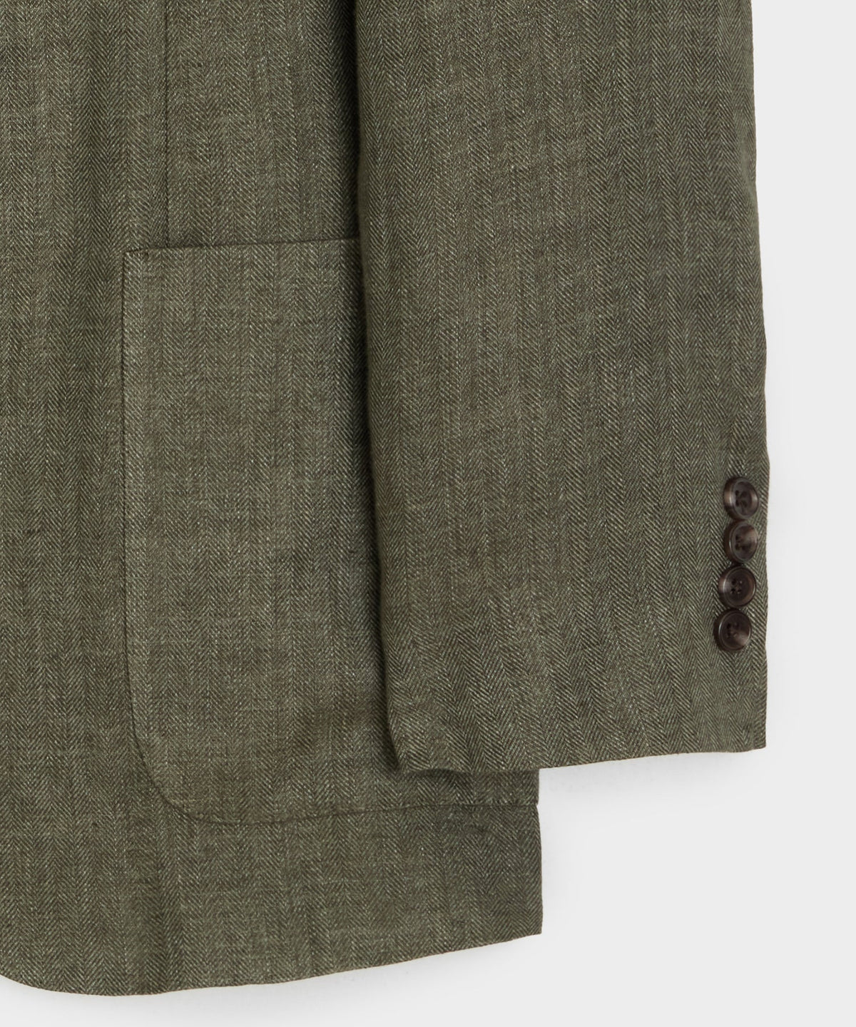 Todd Snyder Italian Linen Herringbone Sport Coat - Olive