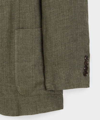 Todd Snyder Italian Linen Herringbone Sport Coat - Olive