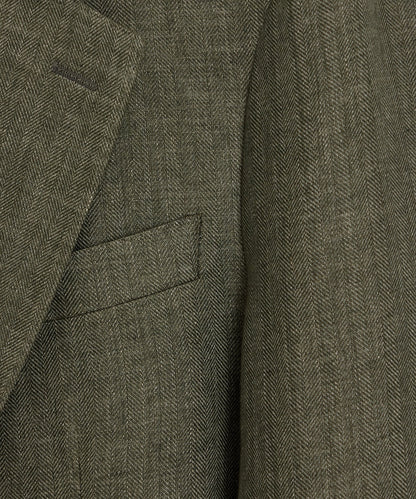Todd Snyder Italian Linen Herringbone Sport Coat - Olive
