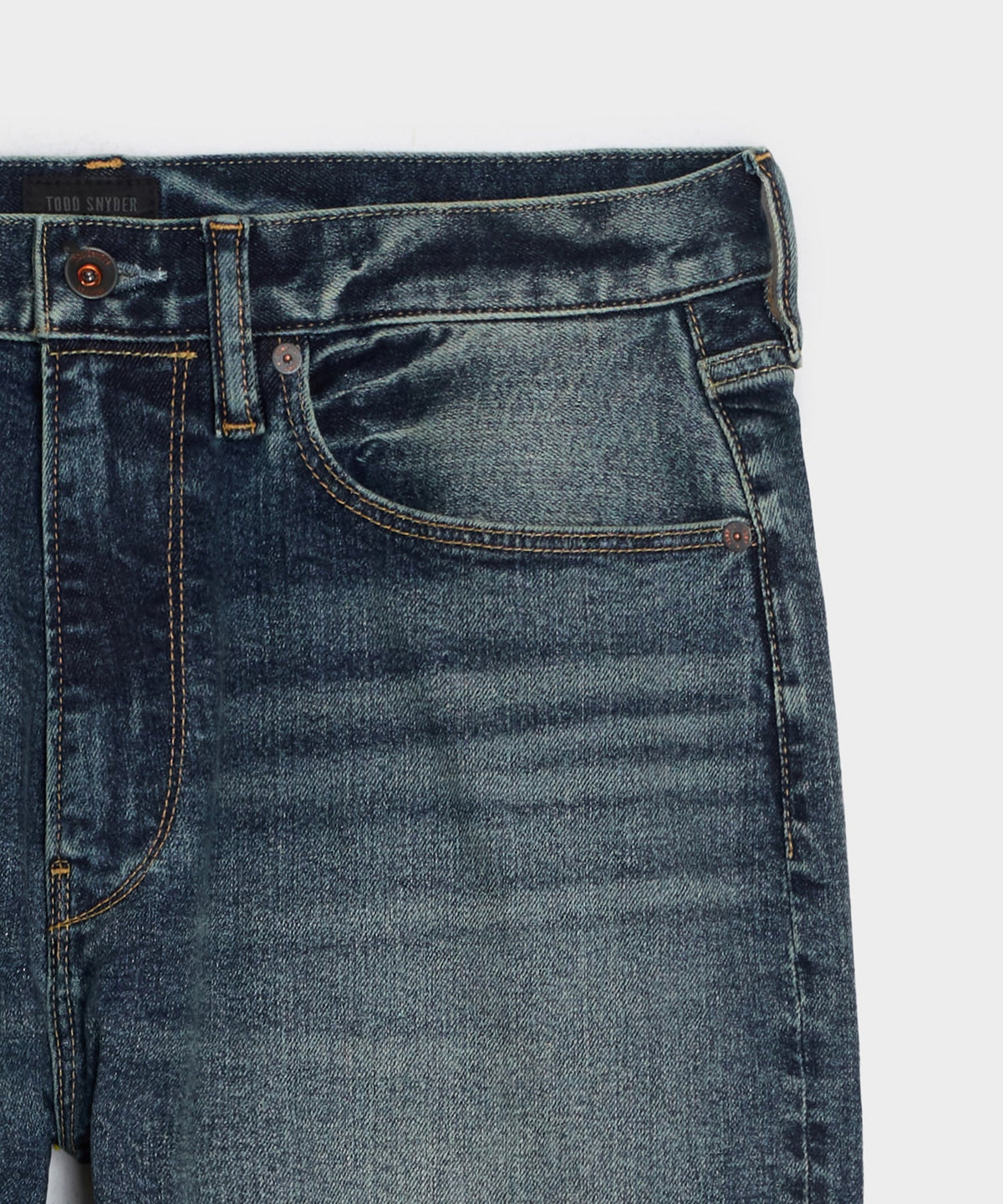 Todd Snyder High-Rise Slim Stretch Jean - Medium Indigo