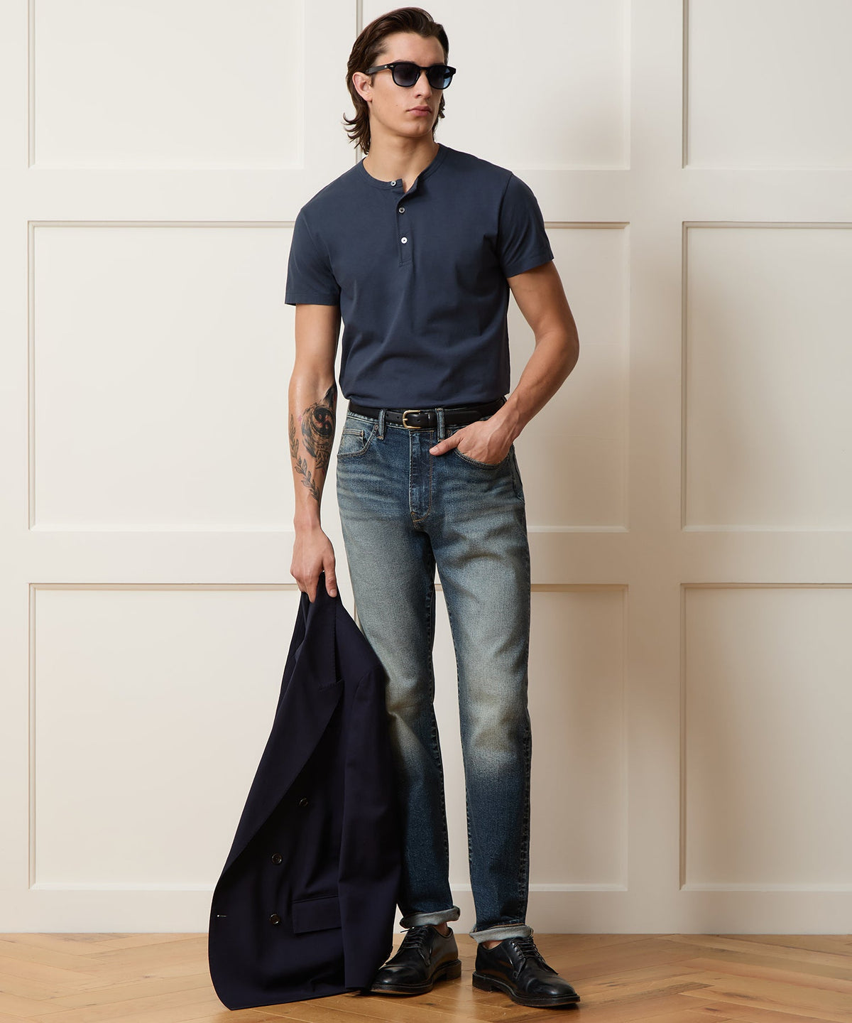 Todd Snyder High-Rise Slim Stretch Jean - Medium Indigo