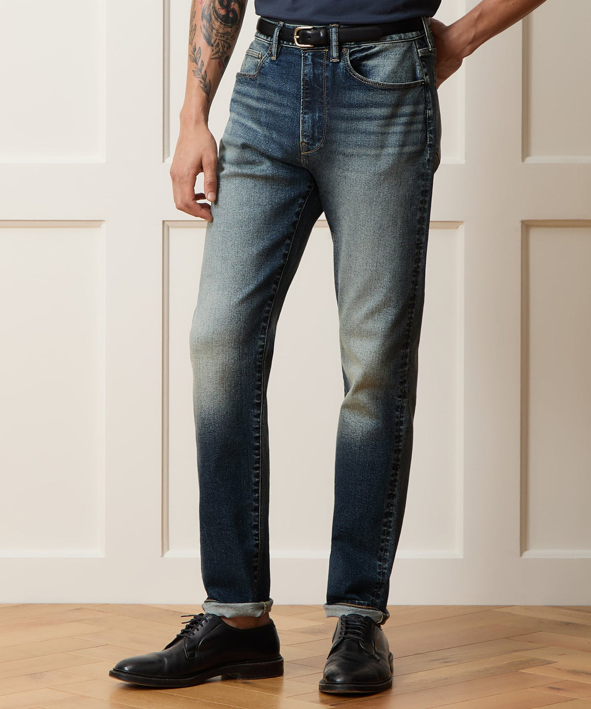 Todd Snyder High-Rise Slim Stretch Jean - Medium Indigo