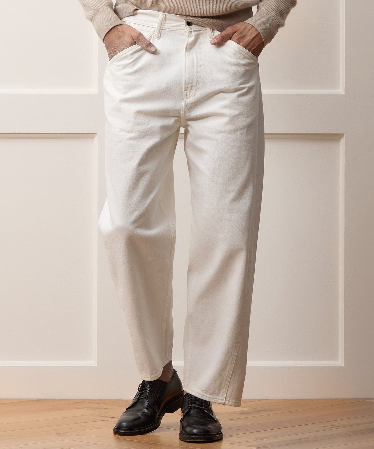 Todd Snyder Relaxed Barrel Jean - White