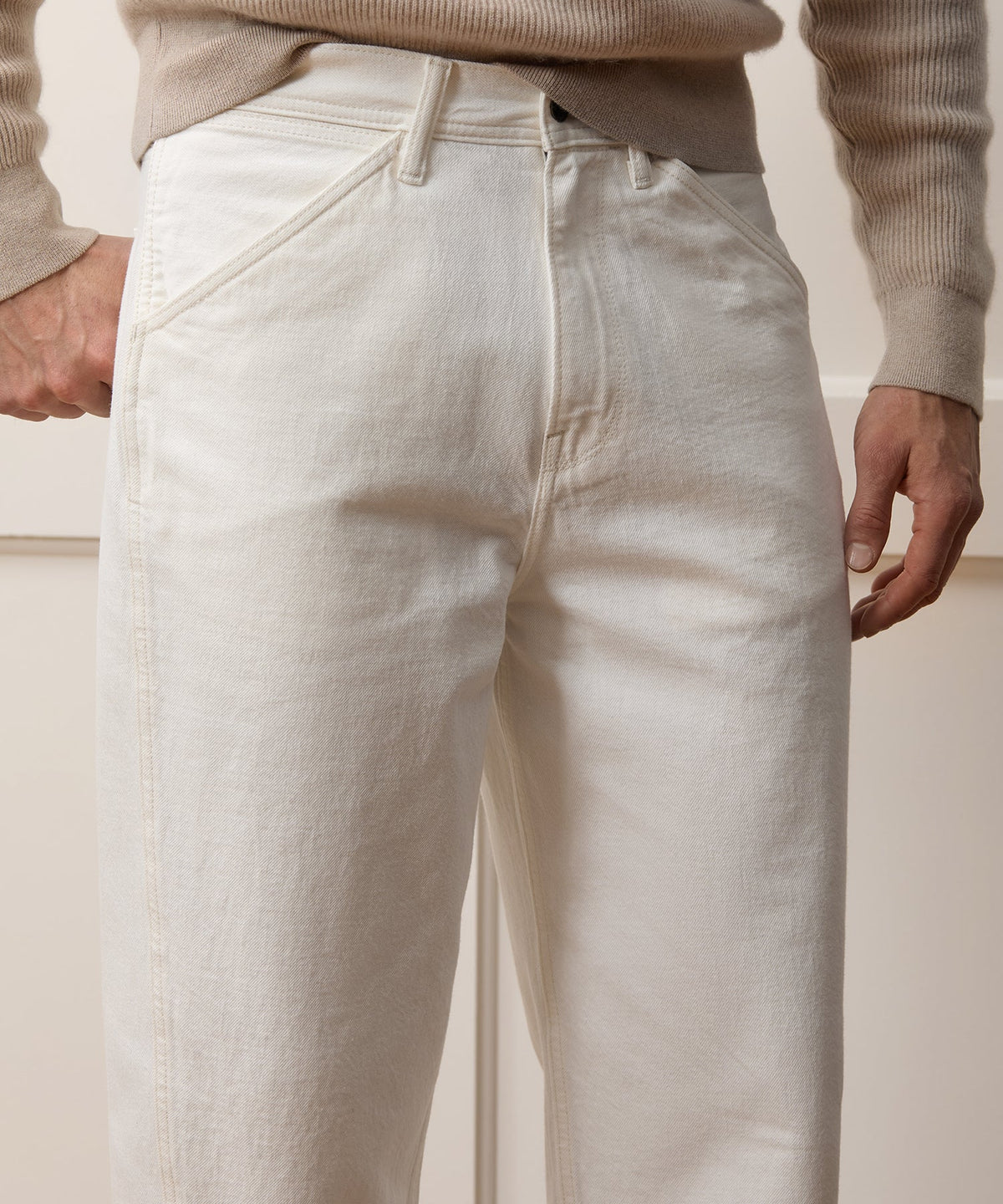 Todd Snyder Relaxed Barrel Jean - White