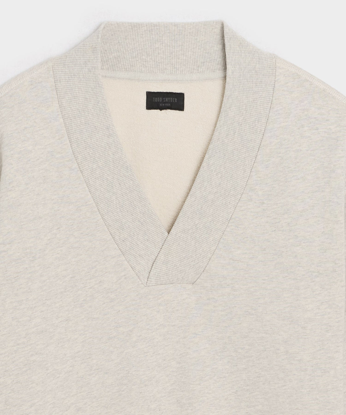 Todd Snyder Soho V-Neck Sweatshirt - Heather Beige
