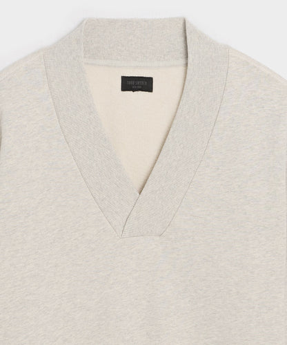 Todd Snyder Soho V-Neck Sweatshirt - Heather Beige