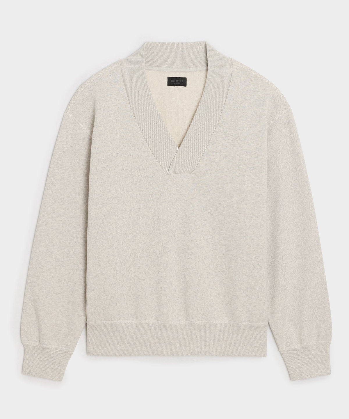 Todd Snyder Soho V-Neck Sweatshirt - Heather Beige