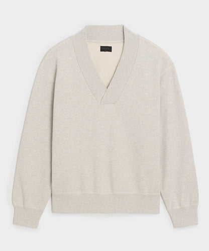 Todd Snyder Soho V-Neck Sweatshirt - Heather Beige
