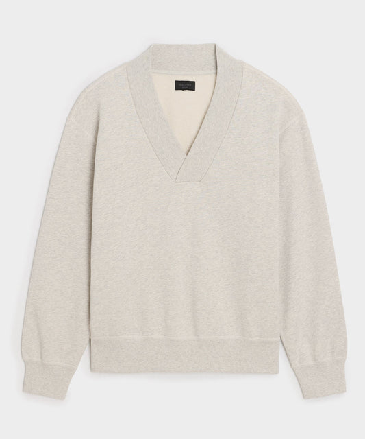 Todd Snyder Soho V-Neck Sweatshirt - Heather Beige