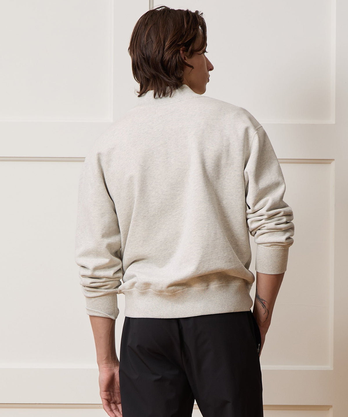 Todd Snyder Soho V-Neck Sweatshirt - Heather Beige