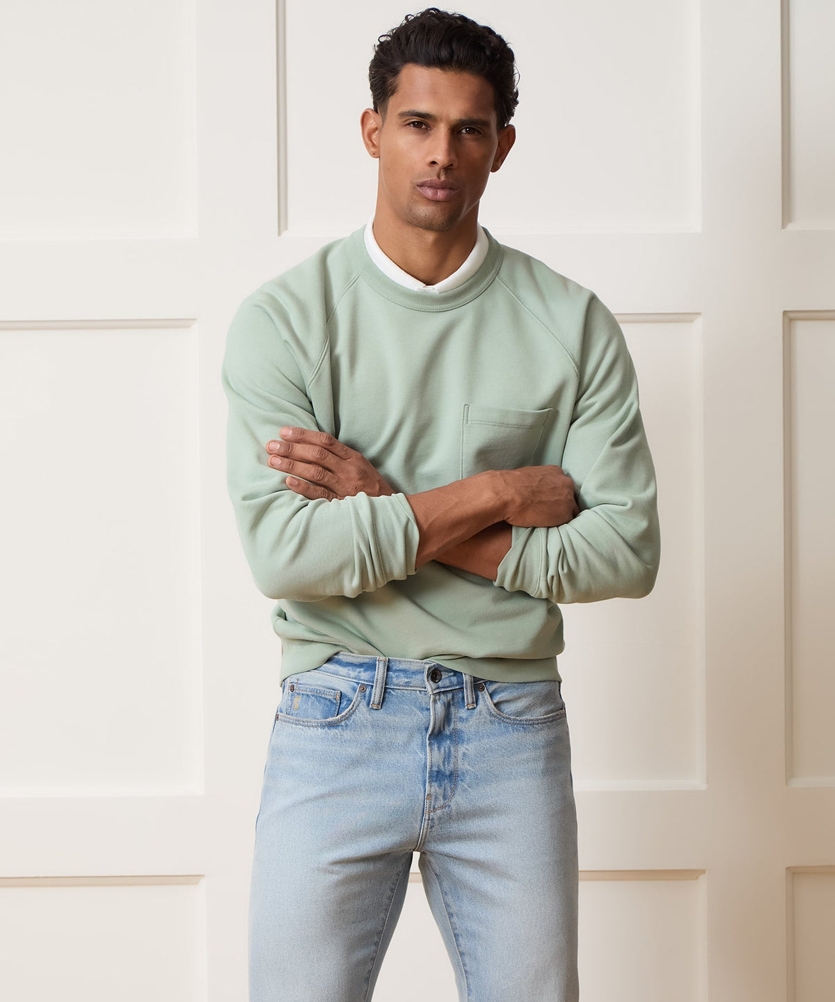 Todd Snyder Foundation Pocket Sweatshirt - Faded Jade
