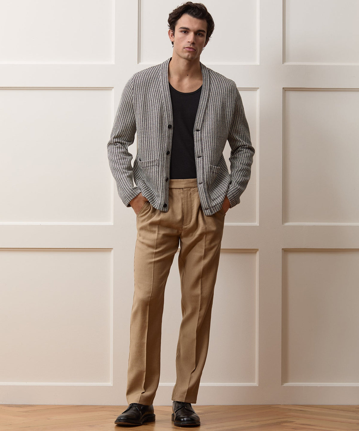 Todd Snyder Ribbed Cotton Cardigan - Black