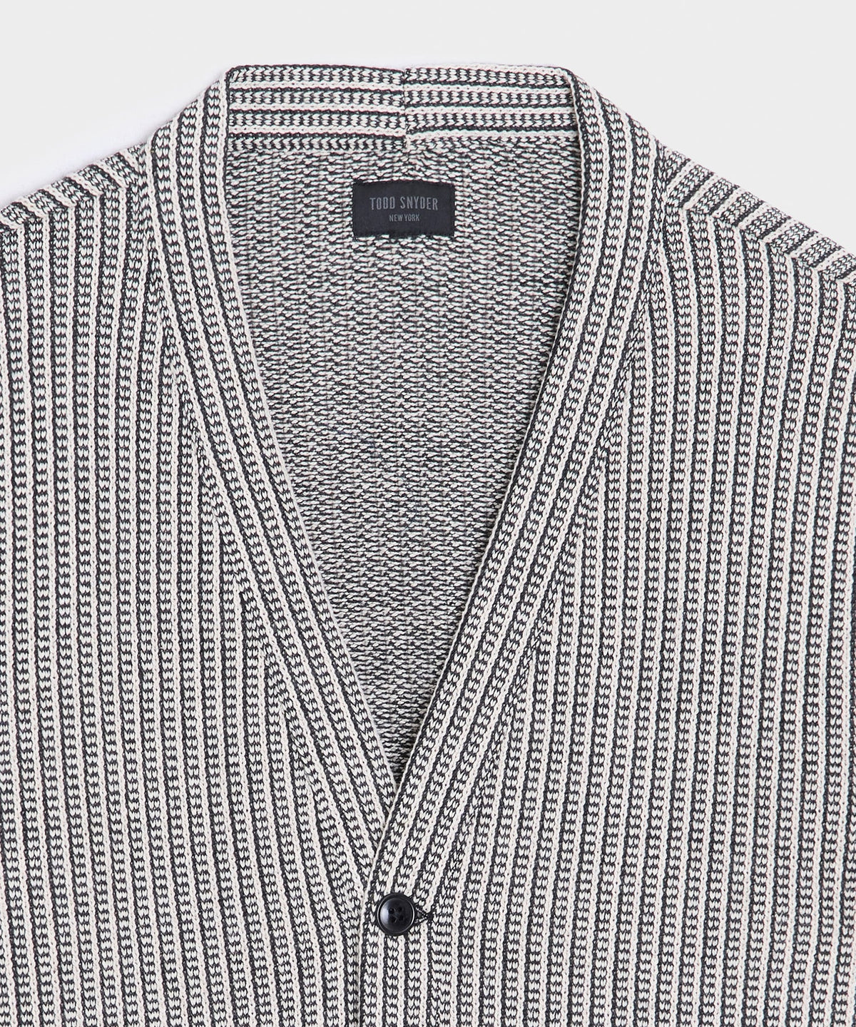 Todd Snyder Ribbed Cotton Cardigan - Black