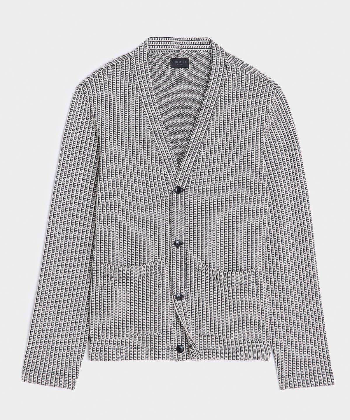 Todd Snyder Ribbed Cotton Cardigan - Black