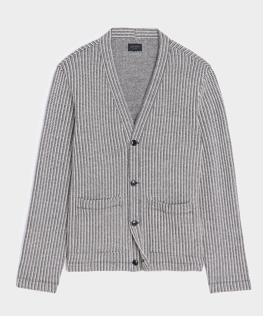 Todd Snyder Ribbed Cotton Cardigan - Black