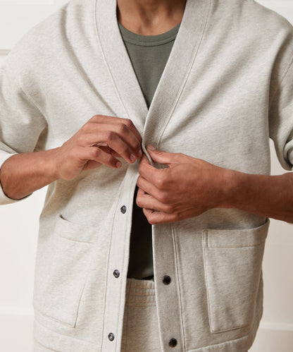Todd Snyder Soho Cardigan Sweatshirt - Heather Beige
