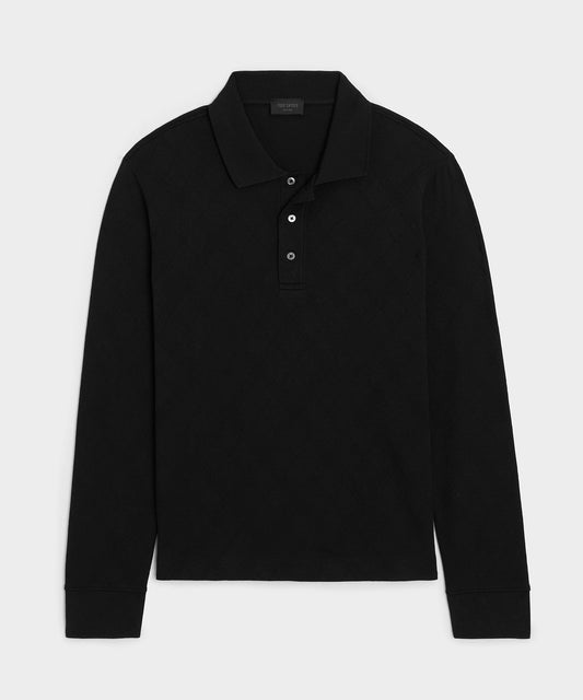 Todd Snyder Cotton Jacquard Polo - Black