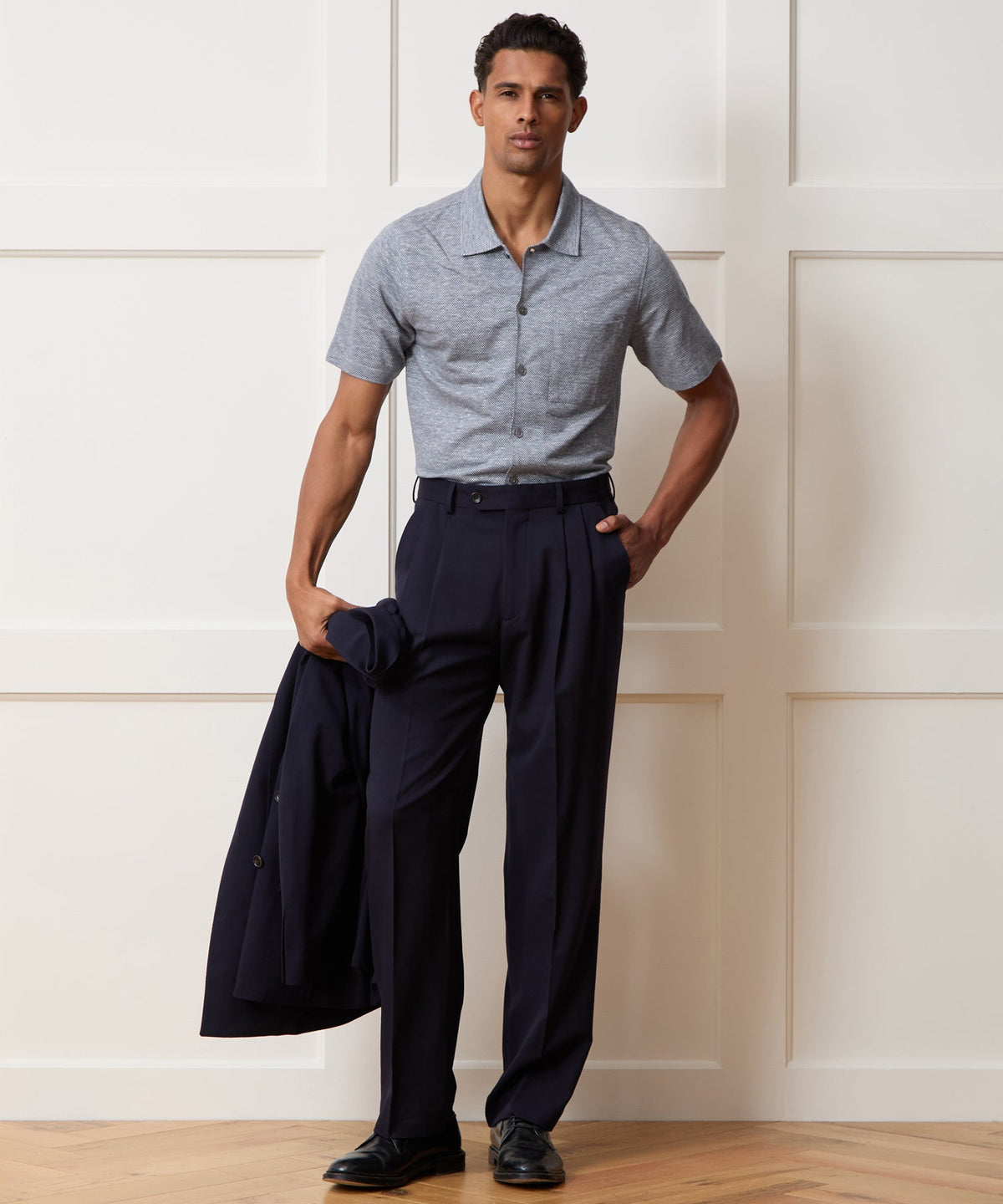 Todd Snyder Cotton Jacquard Shirt - Navy