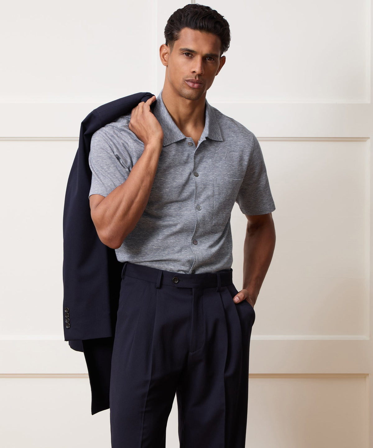 Todd Snyder Cotton Jacquard Shirt - Navy
