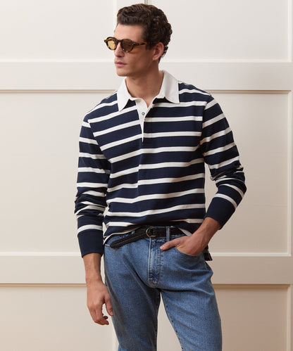 Todd Snyder Striped Rugby Shirt - Navy