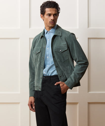 Todd Snyder Italian Suede Dylan Jacket - Aloe