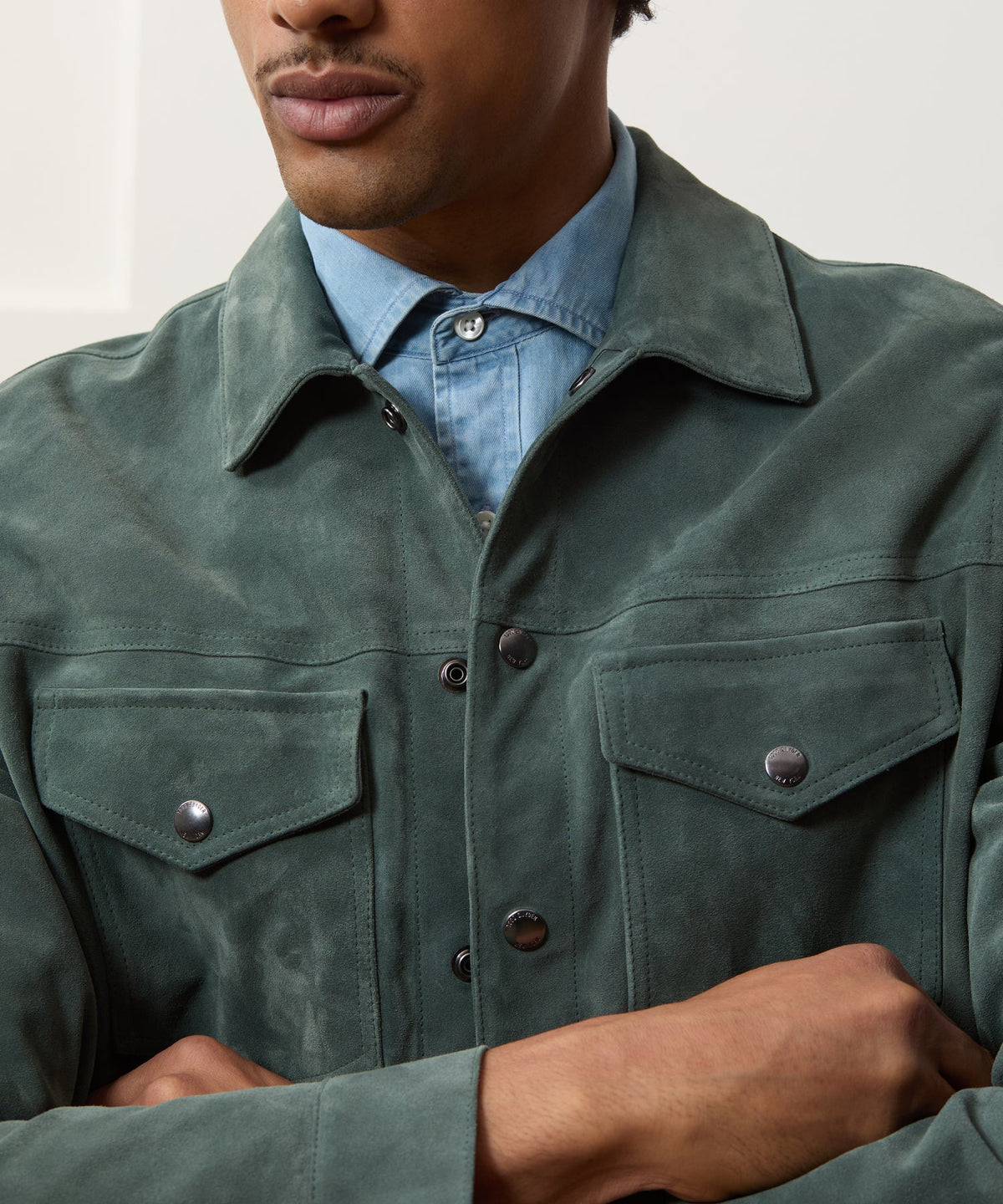 Todd Snyder Italian Suede Dylan Jacket - Aloe