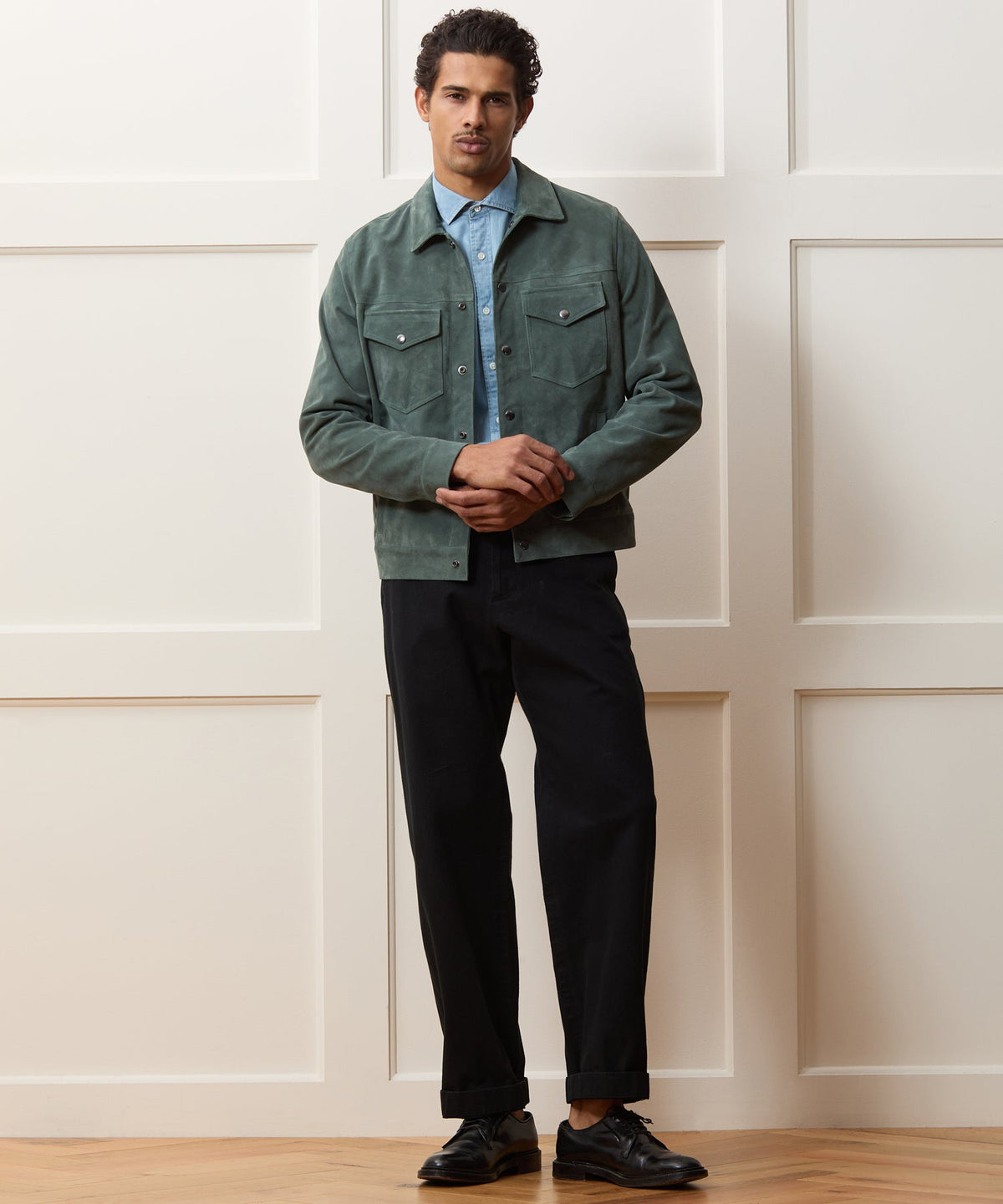 Todd Snyder Italian Suede Dylan Jacket - Aloe
