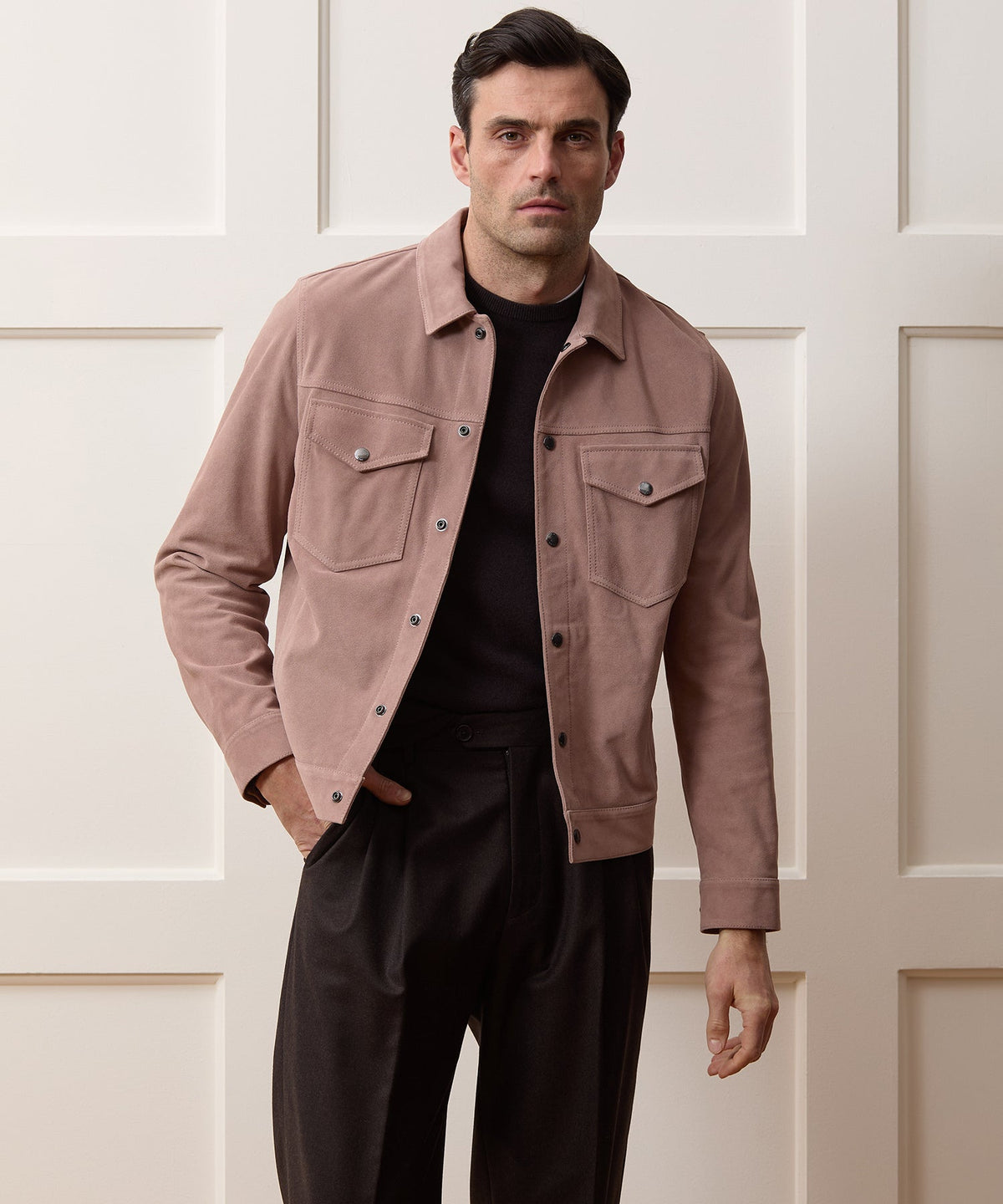 Todd Snyder Italian Suede Dylan Jacket - Blush