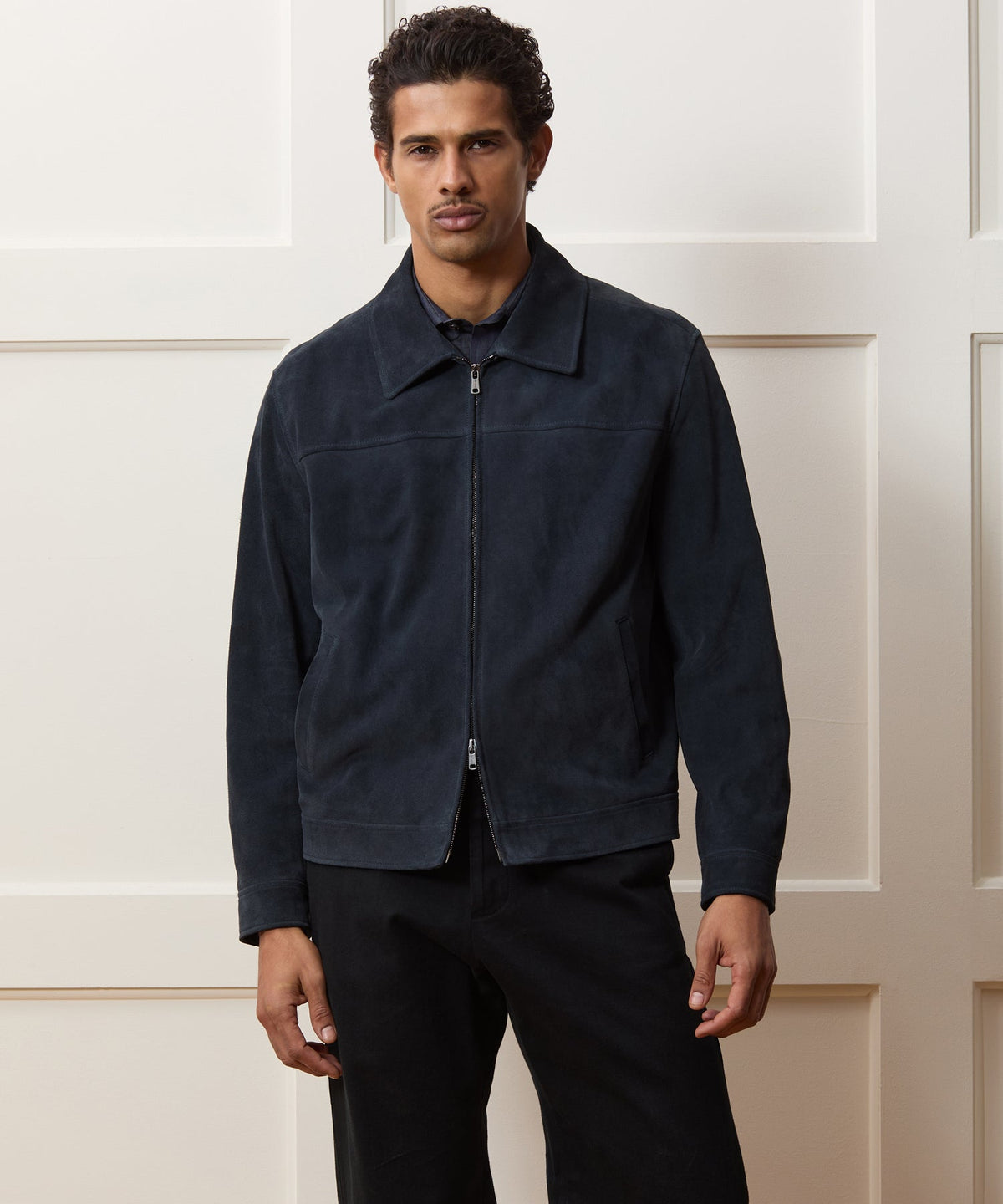 Todd Snyder Italian Suede Grant Jacket - Classic Navy