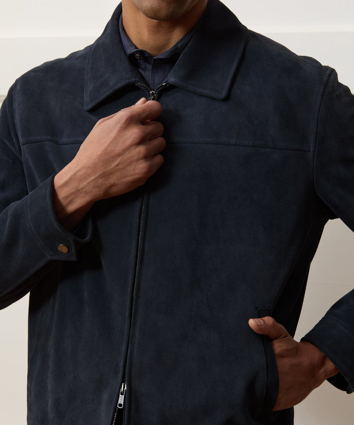 Todd Snyder Italian Suede Grant Jacket - Classic Navy