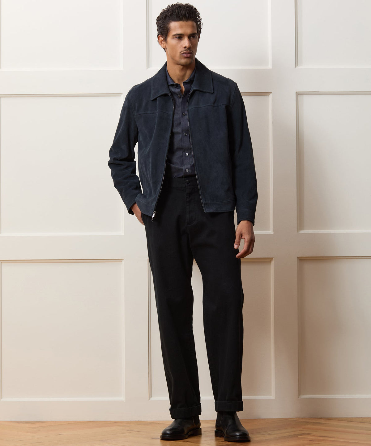 Todd Snyder Italian Suede Grant Jacket - Classic Navy
