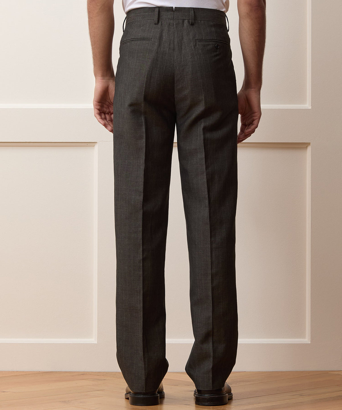 Todd Snyder Italian Wool-Linen Pinstripe Wythe Trouser - Brown